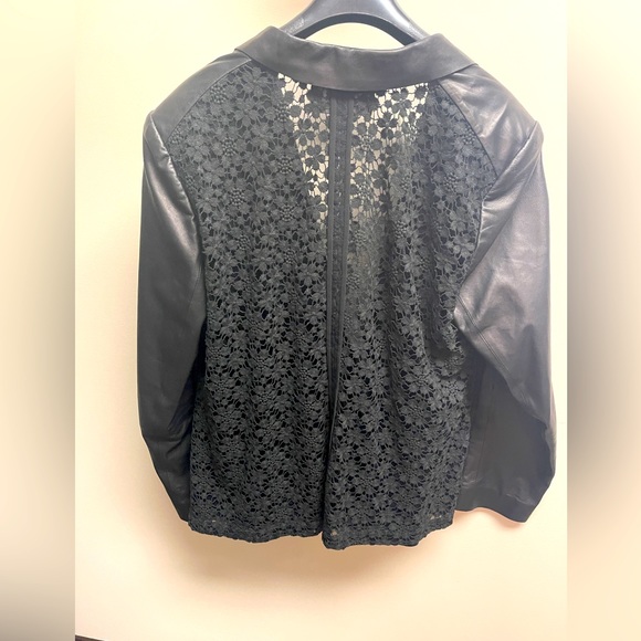 Lafayette New York 148 size 16 or Lace & Leather Jacket, lined. - Picture 2 of 6